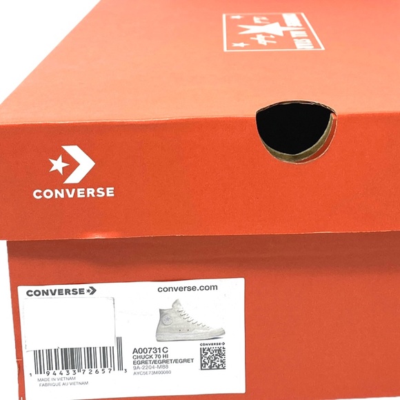 Converse Chuck 70 Sneakers For Women Leather Egret Shoes High Top Casual A00731C - Picture 8 of 9